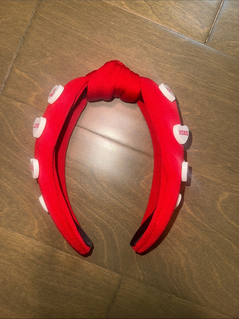 Red Headband with Heart Buttons
